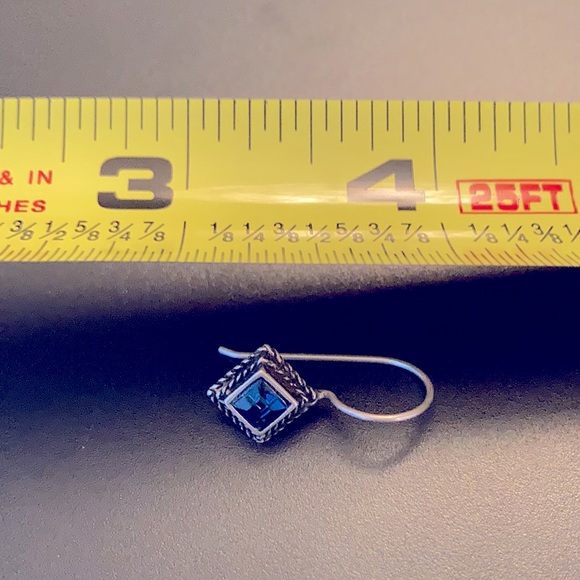 Delicate Blue Stone Earrings - Picture 2 of 2